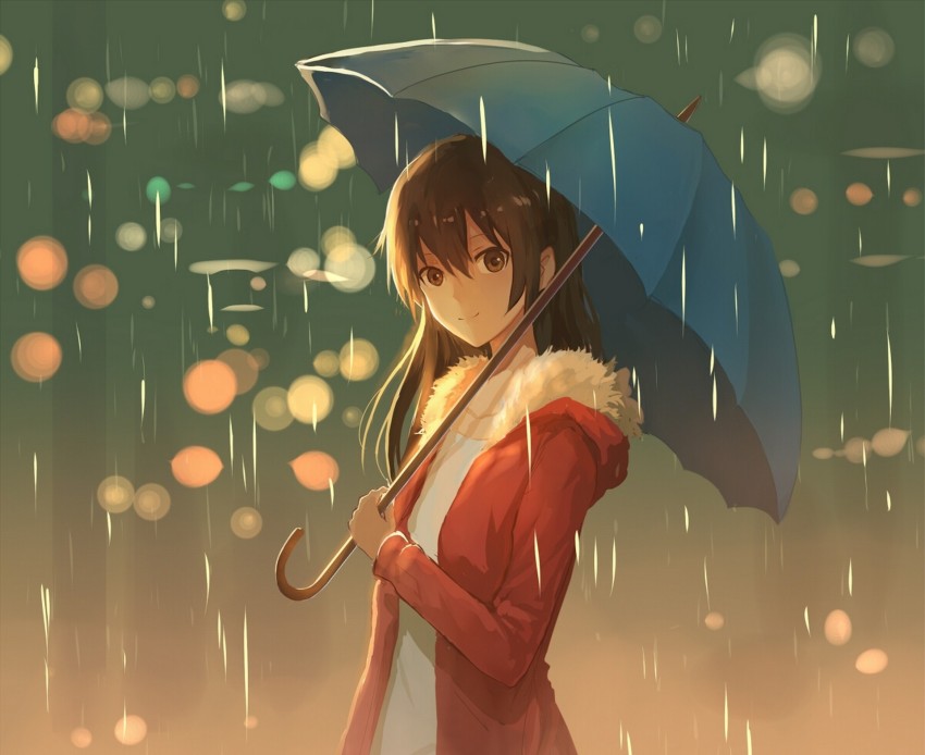 Desktop Wallpaper Rain Anime Girl Original Umbrella Hd Image Picture  Background 952e02