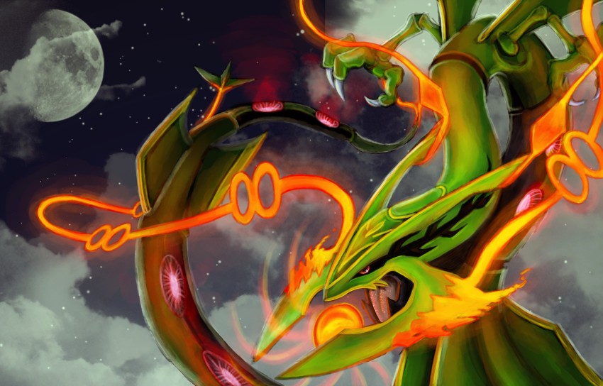 Mega Rayquaza, legendary, mega evolution, pokemon, HD phone wallpaper