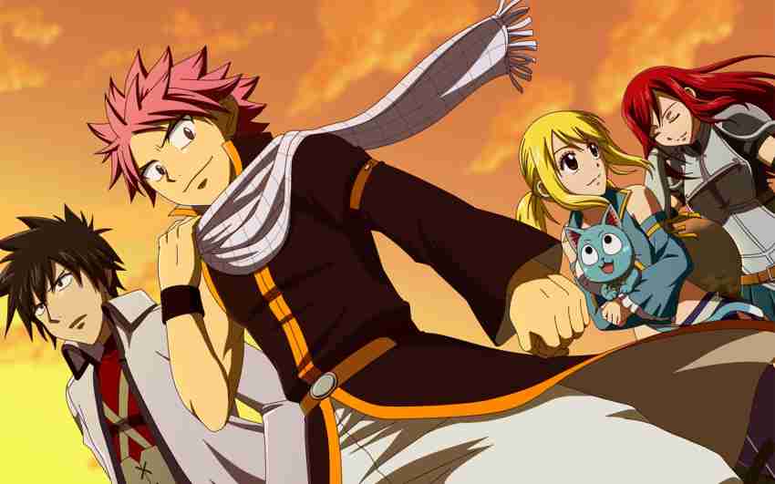 Fairy Tail Natsu Dragneel Name Anime Poster by Anime Art - Fine