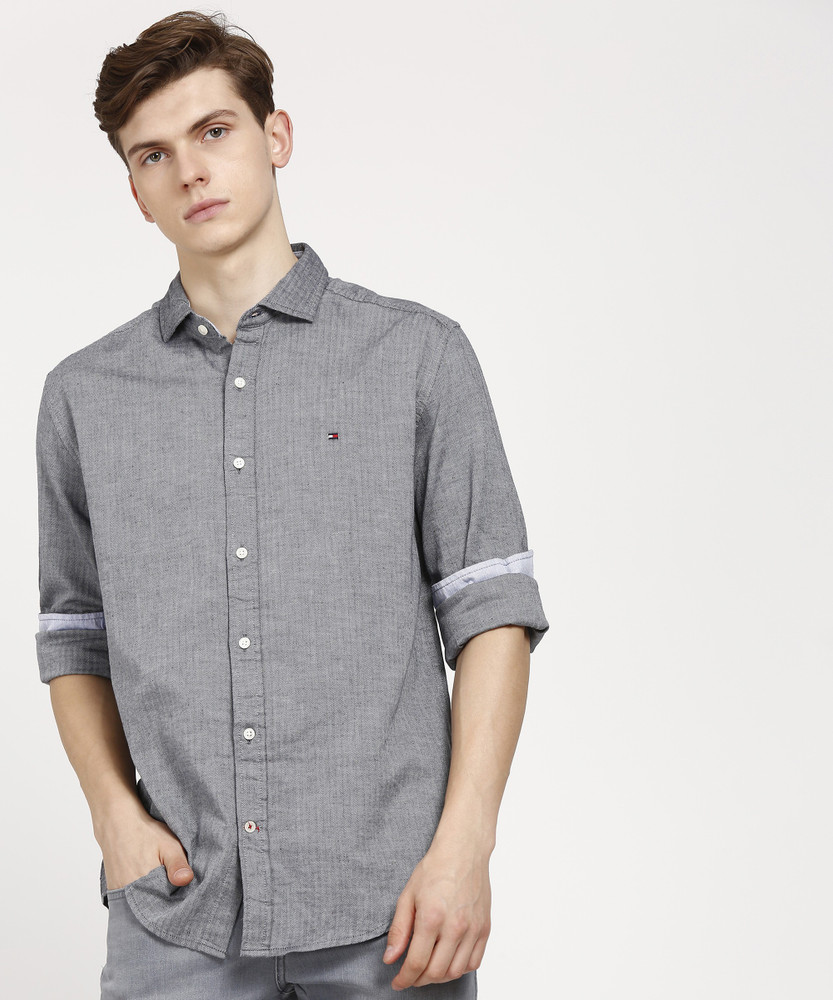 Grey tommy hilfiger best sale shirt