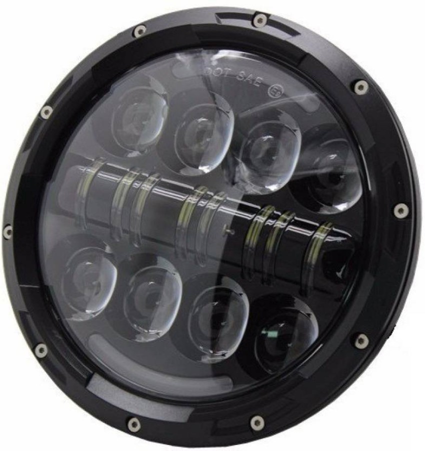 Round Motorcycle Headlight - Led Projection With Mounting Bracket
