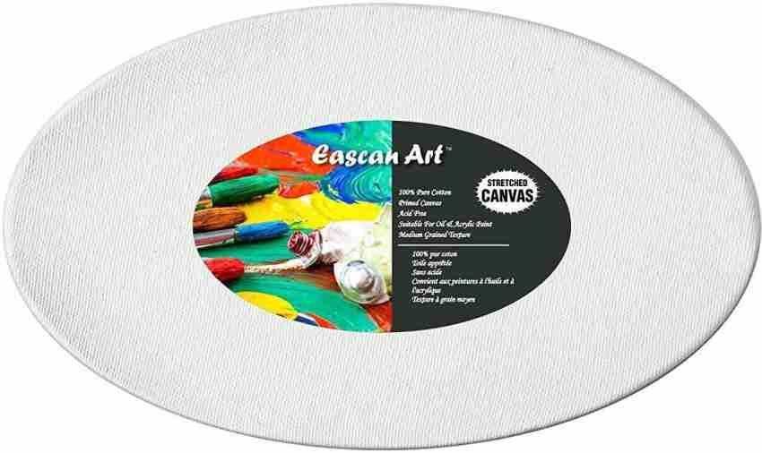 Canvasify Medium Grain Stretched Round Canvas 16 (Pack of  2) Cotton Medium Grain Stretched Canvas Board (Set of 2) 