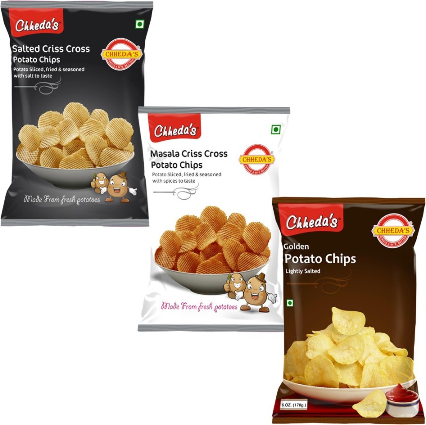 Chheda's Potato Criss Cross Chips Pack of 3 Chips Price in India - Buy  Chheda's Potato Criss Cross Chips Pack of 3 Chips online at