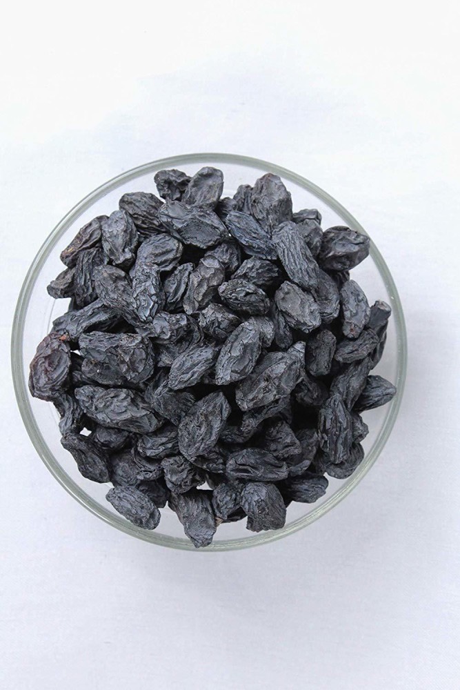 Minimal Dried Black Raisins/Black Kishmish with Seed, 1 Kg Raisins