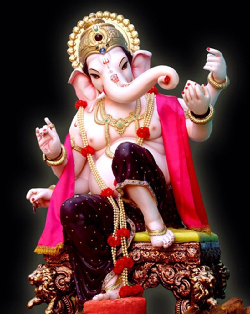 Cute Lord Ganesha Digitally Printed Wallpaper  DecorGlance