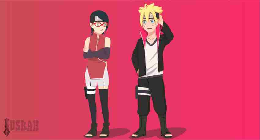 Athah Anime Boruto Sarada Uchiha Boruto Uzumaki 13*19 inches Wall