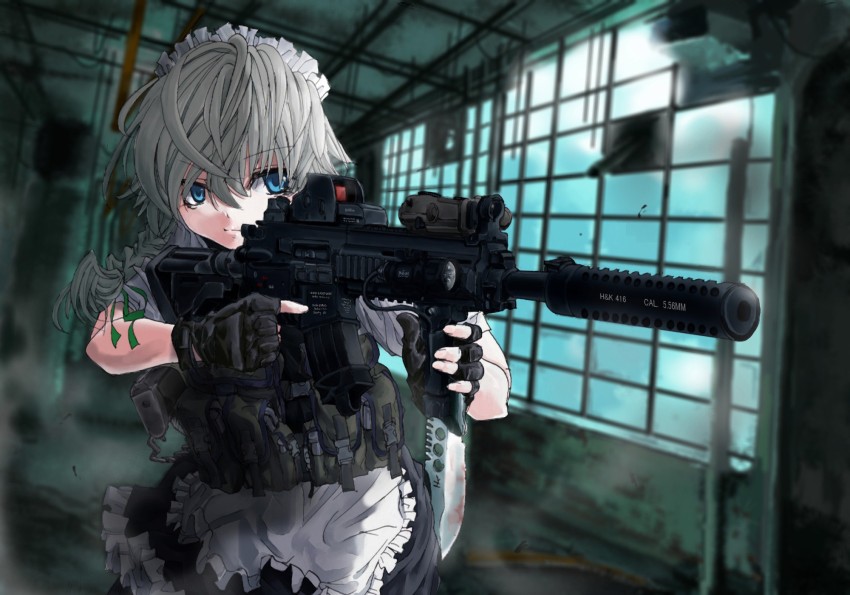 Athah Anime Touhou Heckler & Koch Hk416 Gun Girl Knife Maid Sakuya Izayoi  13*19 Inches Wall Poster Matte Finish Paper Print - Animation & Cartoons  Posters In India - Buy Art, Film,