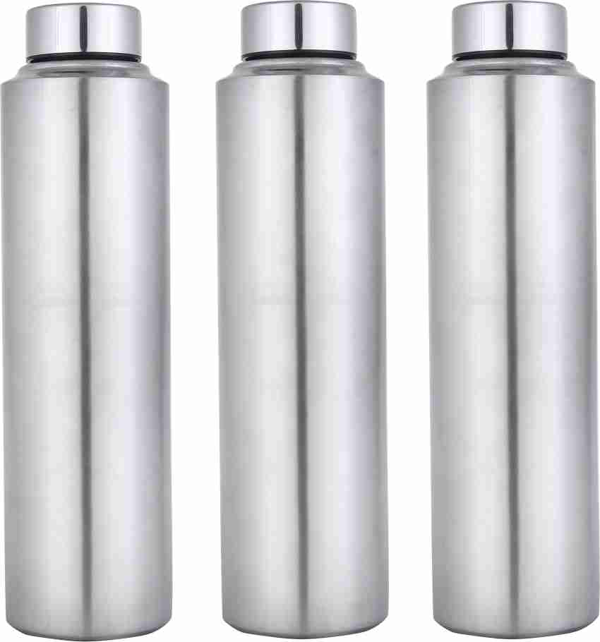 Stainless Steel Water Bottle Set of 3 - 1 Litre each Silver