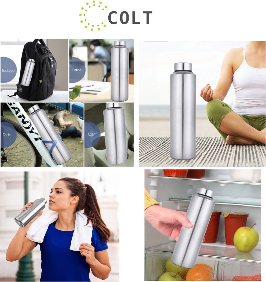 Stainless Steel Water Bottle Set of 3 - 1 Litre each Silver