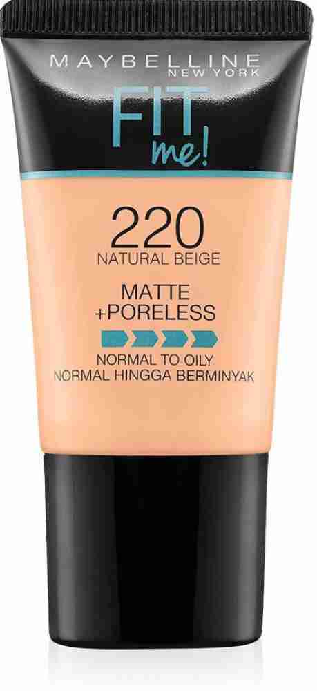Buy Maybelline New York Fit Me Matte+Poreless Liquid Foundation, 220  Natural Beige, 30ml Online at Low Prices in India 