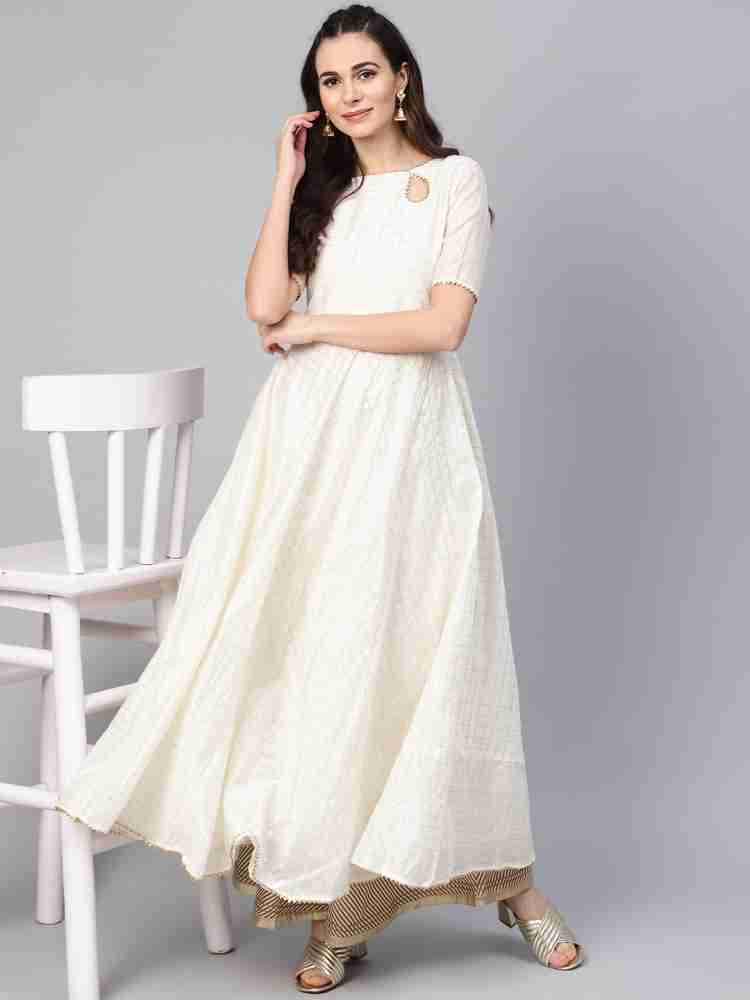 mixcard Women Ethnic Dress White Dress - Buy mixcard Women Ethnic Dress  White Dress Online at Best Prices in India