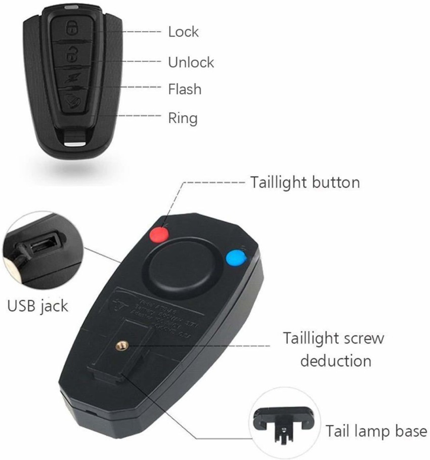 Protos India.Net Bike Bicycle USB Rechargeable Wireless Remote Control  Anti-Theft Alarm Bell LED Rear Break Light - Buy Protos India.Net Bike  Bicycle USB Rechargeable Wireless Remote Control Anti-Theft Alarm Bell LED  Rear