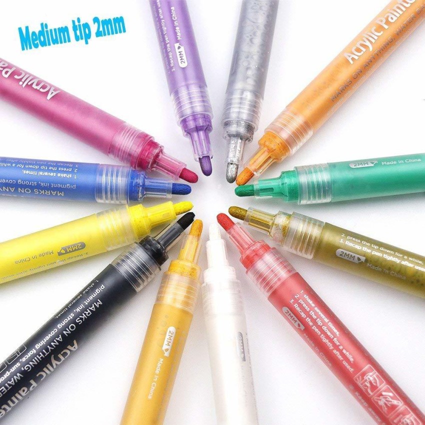 Tooli-Art Acrylic Paint Pens 22 Set Pro Color Series Green Medium