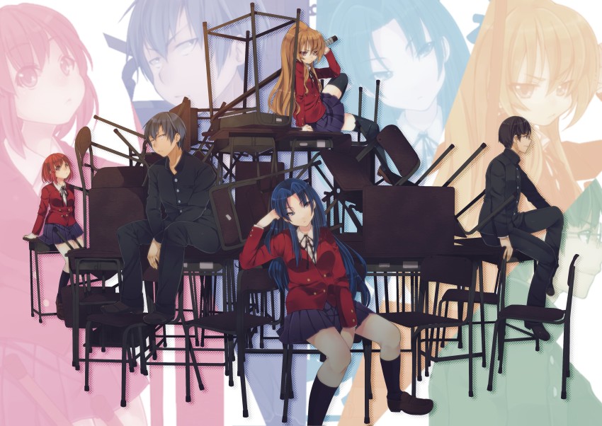 Taiga, Ryuji, Yusaku, Minori and Ami in Toradora! wallpaper