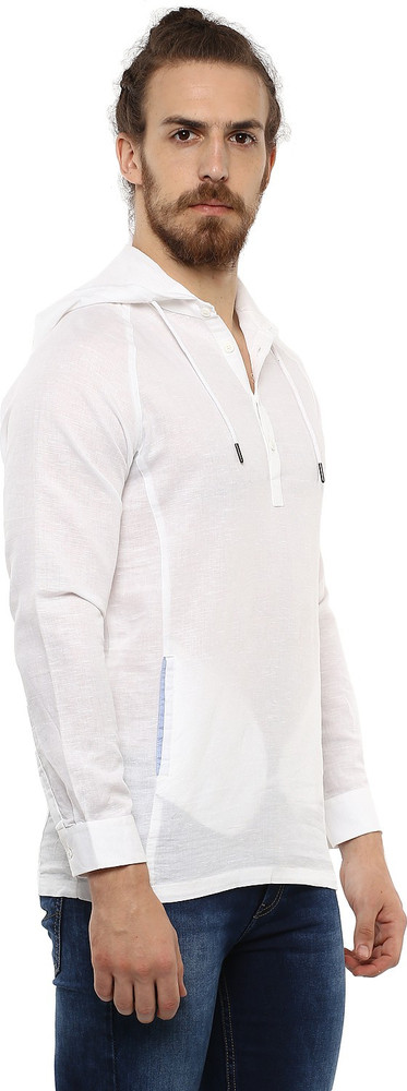 Mufti white hooded shirt store