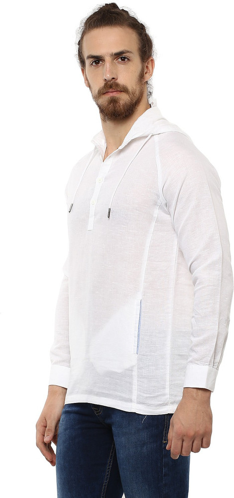 MUFTI Solid Men Hooded Neck White T Shirt Buy MUFTI Solid Men