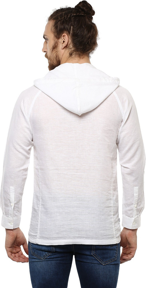 MUFTI Solid Men Hooded Neck White T Shirt Buy MUFTI Solid Men
