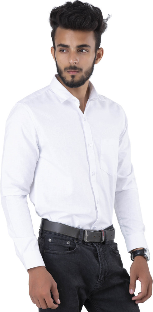Voonik Men Solid Casual White Shirt Buy Voonik Men Solid Casual