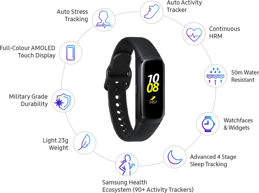 Smartwatch samsung galaxy hotsell fit lite negro