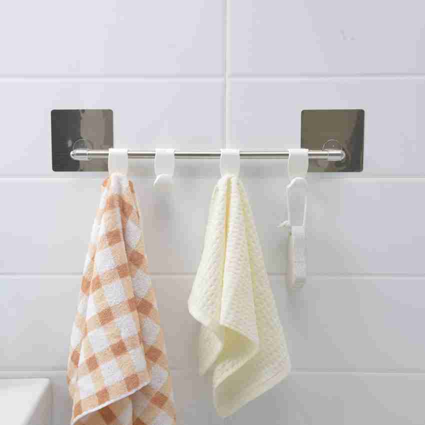 Hand Towel Bar Self Adhesive Wall Mounted Bathroom Towel Holder Kitchen  Dishcloth Storage Rod, stainless steel