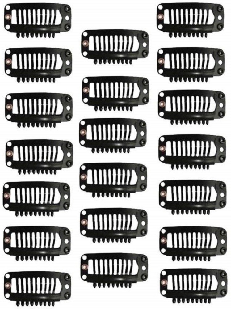 12 pcs 32mm 9-teeth Hair Extension Clips Wig Clips Combs Snap