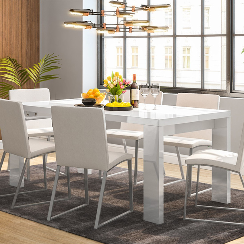 Fiber dining table 6 outlet seater