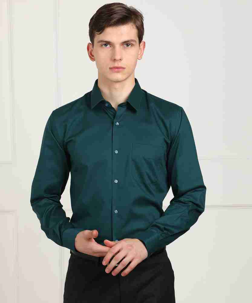 PETER ENGLAND Men Solid Formal Dark Green Shirt Buy PETER