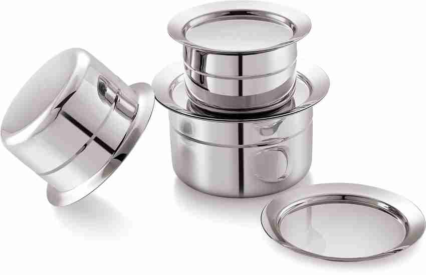 Stainless Steel Curry Biryani Pot Indian Serving Tope Patila Bhagona with  Lid