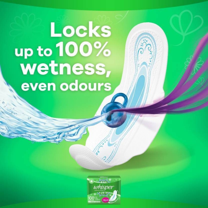 Buy Whisper Sanitary Pads Ultra Night Wings Xl+ 30Pc Online at Best Prices