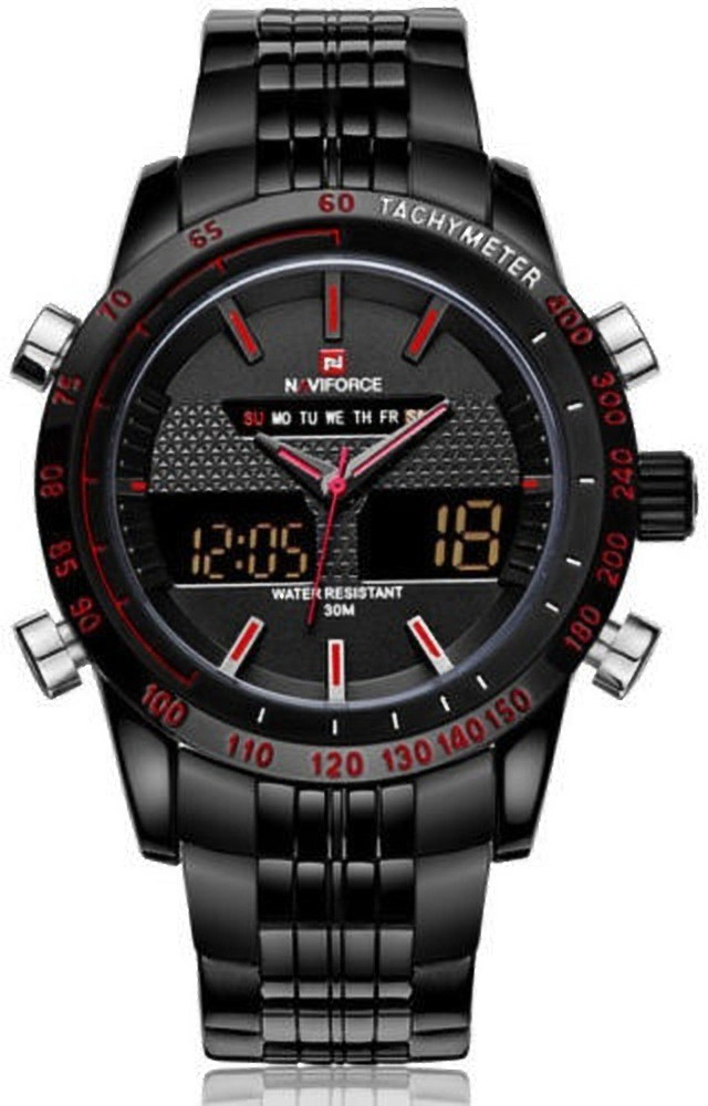 Naviforce black new arrivals chain watch