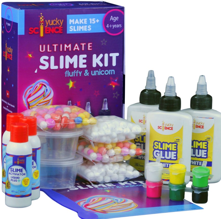 Buy HOTKEI (Make 15+ Slimes) Multicolor Scented DIY Magic Toy Slimy Slime  Activator Glue Gel Jelly Putty Making kit Set Toy for Boys Girls Kids Slime  Activator Making Kit 3 Transparent Glue