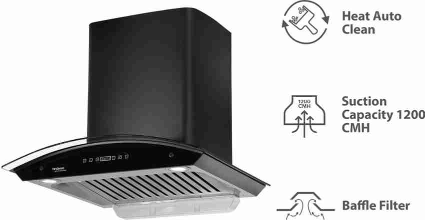 Hindware Nevio BLK 60 Auto Clean Wall Mounted Chimney Price in