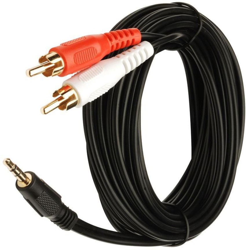 Techvik RCA Audio Video Cable 3 m 3 meter Stereo AUX 3.5mm male