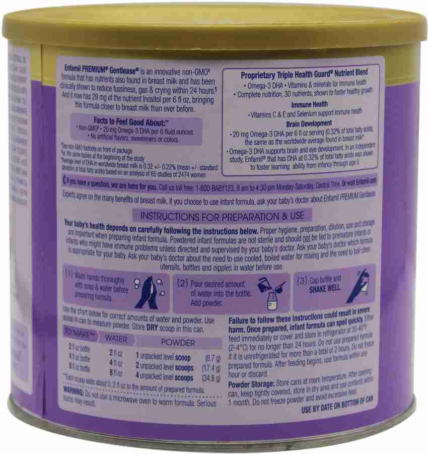 Enfamil Infant Formula Gentlease Non GMO 593g 20.9oz Price in