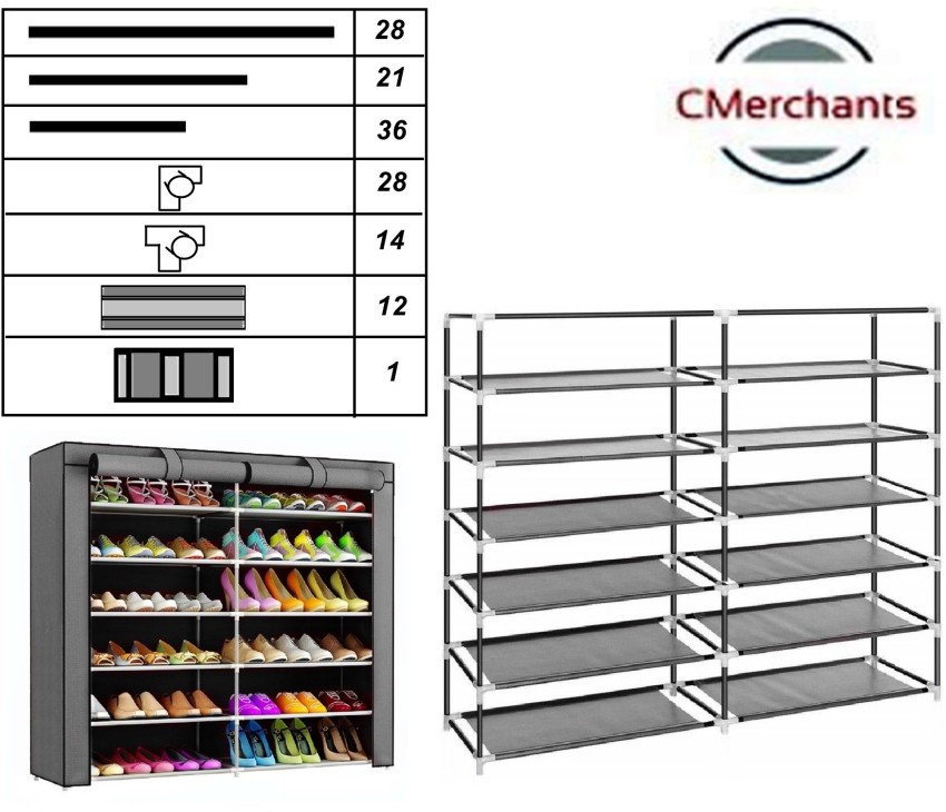 Zimtown 62 Portable Closet Storage Organizer Clothes Wardrobe Shoe Rack  Shelves Beige - zimtown