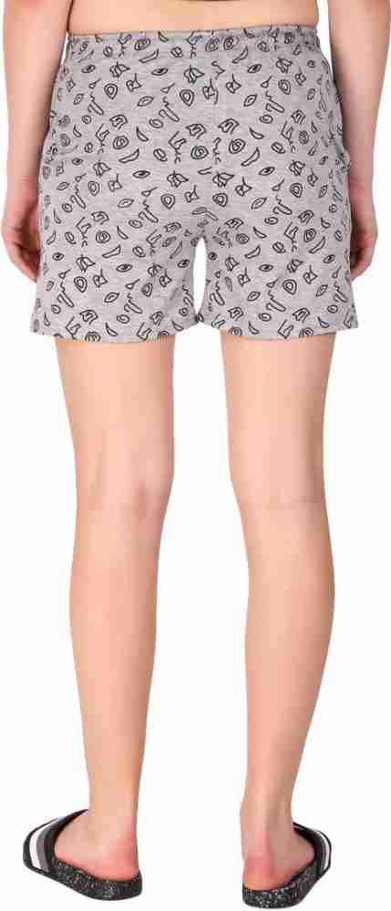Kiba Retail Printed Women Red, Blue, Grey Regular Shorts - Buy Kiba Retail  Printed Women Red, Blue, Grey Regular Shorts Online at Best Prices in India