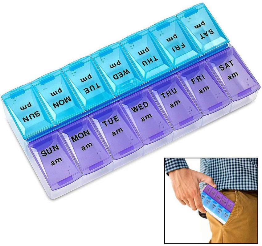 SOWESO 7 days 14 Compartments Pill Organizer Box , Medicine Holder/Container  Pill Box Price in India - Buy SOWESO 7 days 14 Compartments Pill Organizer  Box , Medicine Holder/Container Pill Box online at