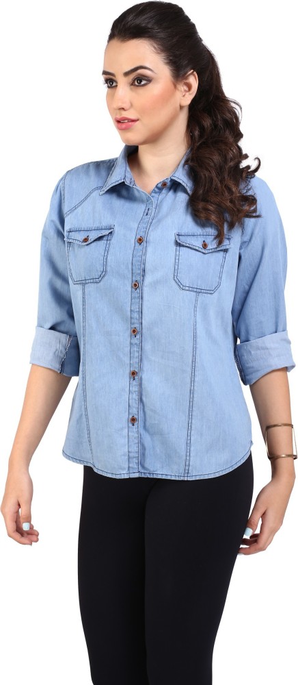 blue shirt with jeans for girl