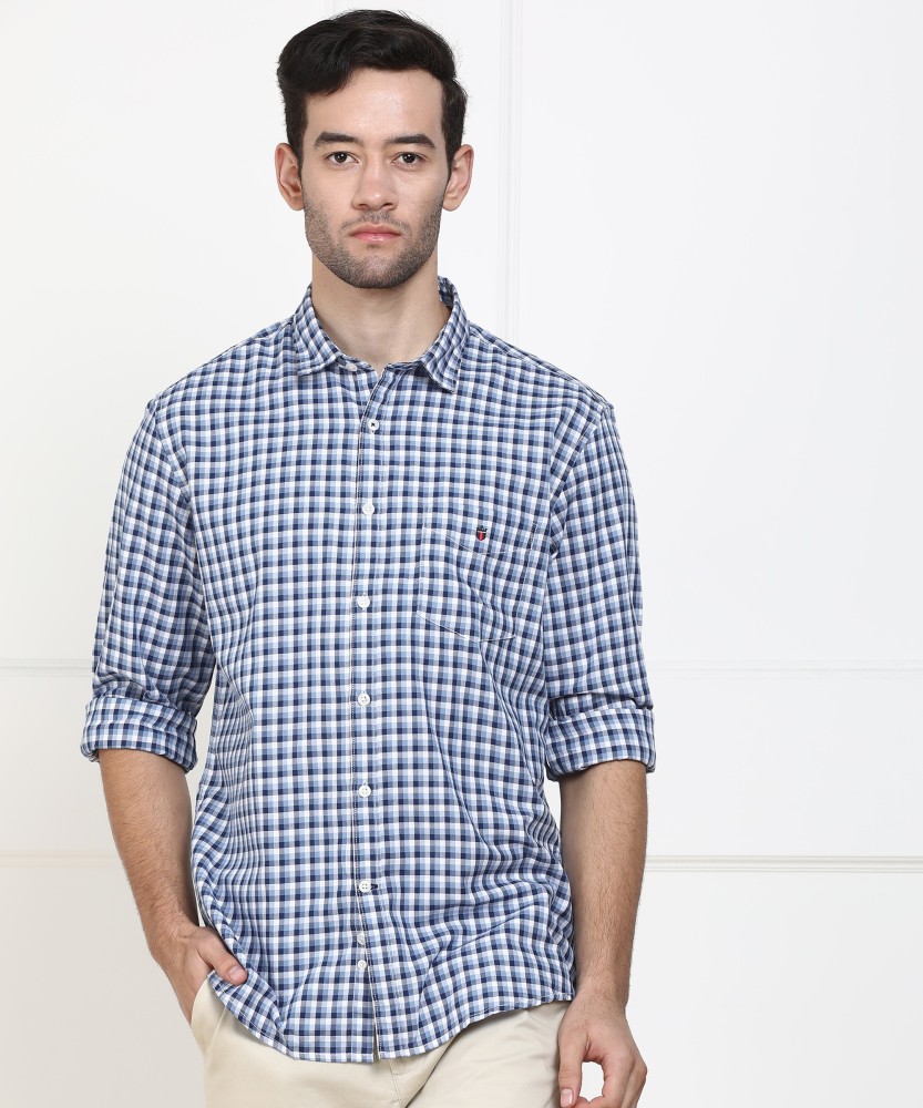 Louis Philippe Sport Men Checkered Casual Blue Shirt - Buy Louis