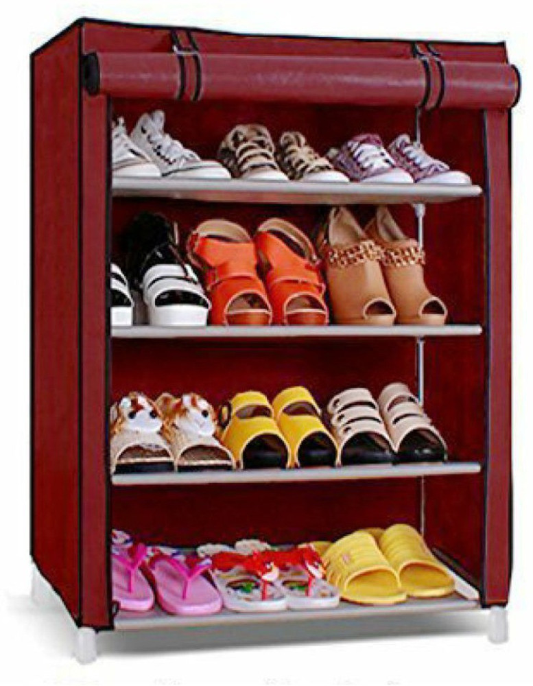 VZShoppe Conduid Metal Pipes Collapsible Shoe Stand Plastic Collapsible Shoe Stand