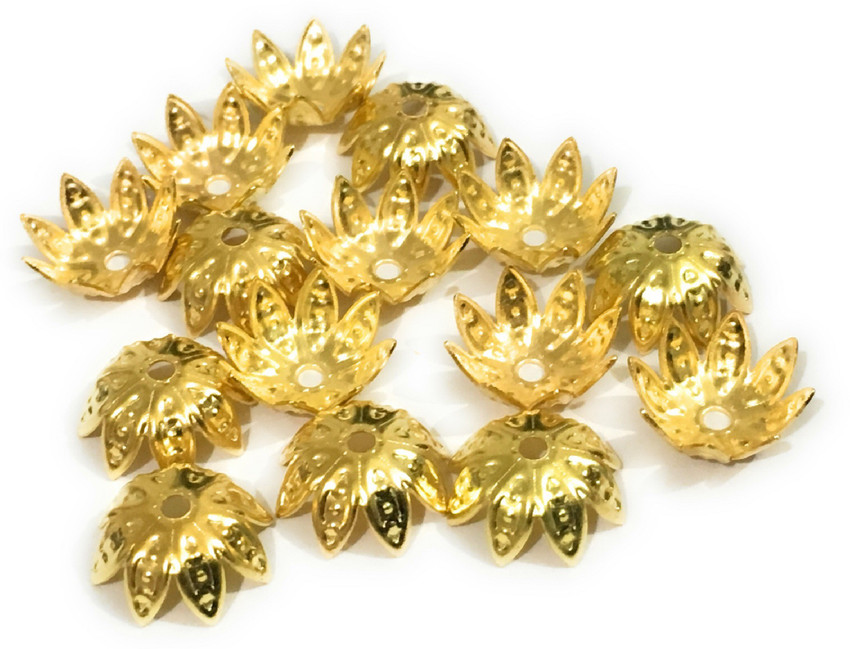 JBN Jewels Golden Color Bead Caps for Jewelry Making Golden