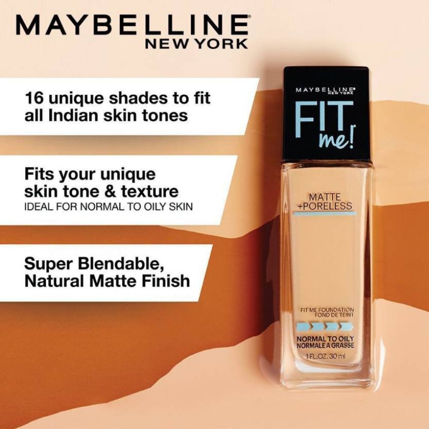 Maybelline® New York Fit Me!® Matte + Poreless Foundation, Buff Beige, 1 oz