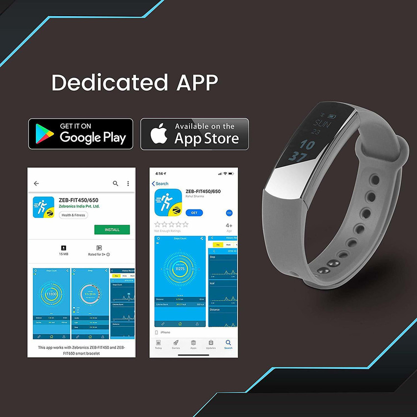 ZEBRONICS ZEB FIT450 FITNESS BAND GREY Price in India Buy ZEBRONICS ZEB FIT450 FITNESS BAND GREY online at Flipkart