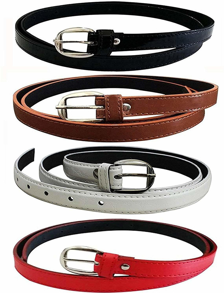 PinKit Women Casual Black Brown White Red Artificial Leather Belt Multicolor Price in India Flipkart