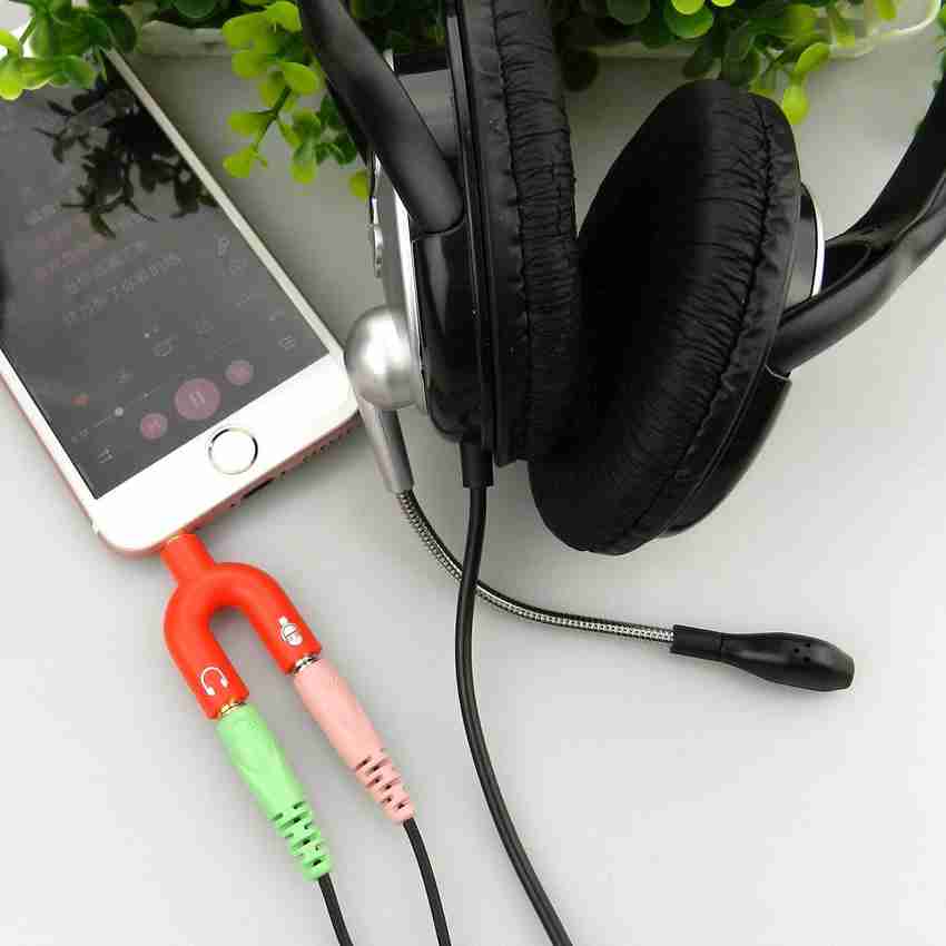Techobucks Multicolor U Shape Splitter One To Two 3.5mm Stereo