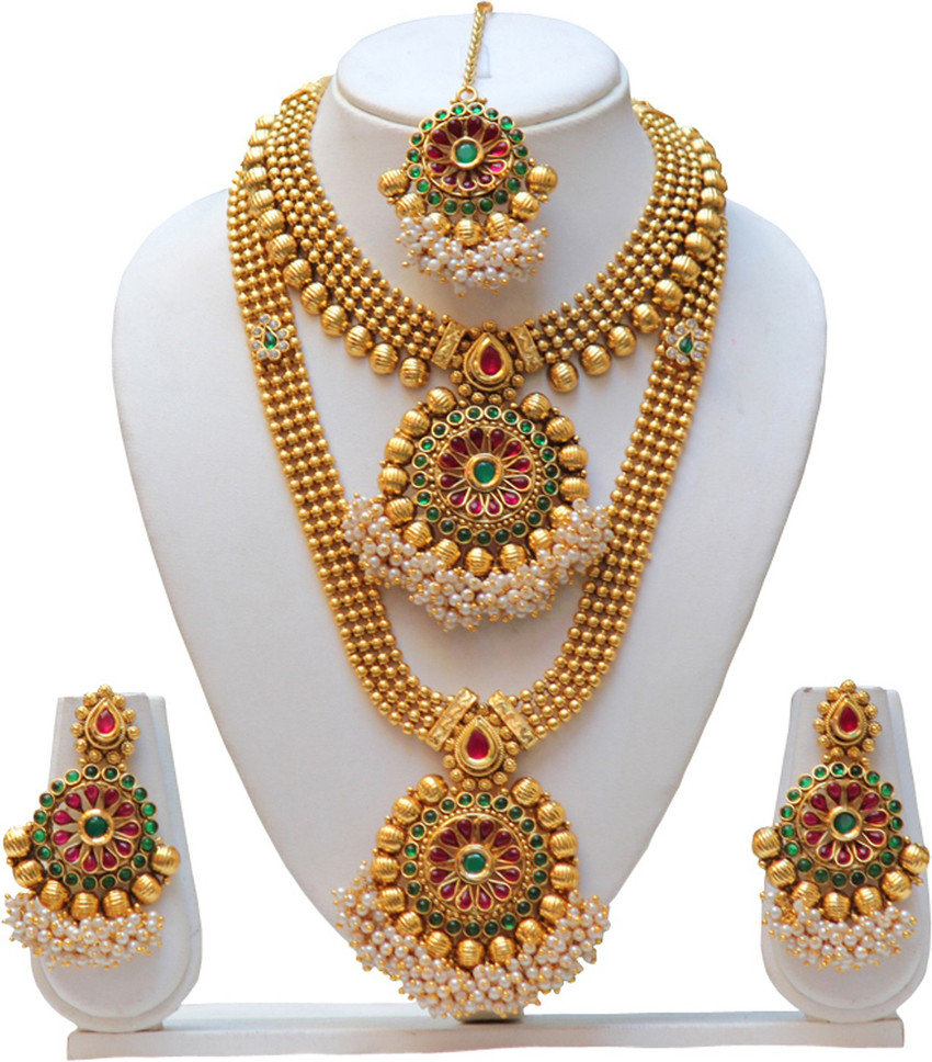 Ethnicking Alloy Gold plated Gold Jewellery Set Price in India Buy Ethnicking Alloy Gold plated Gold Jewellery Set Online at Best Prices in India Flipkart