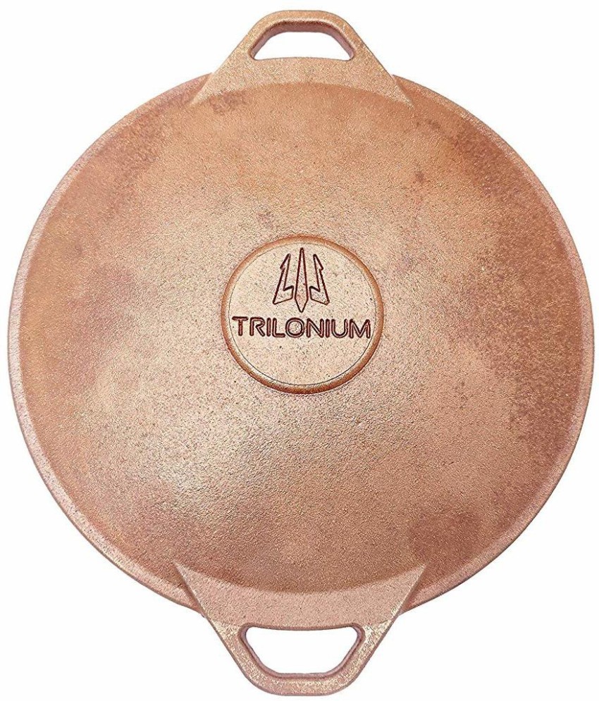 Cast Iron Tawa for Dosa, Roti Tawa, Concave, Curved, Pre-Seasoned, 10  inches, 1.9 K – TRILONIUM