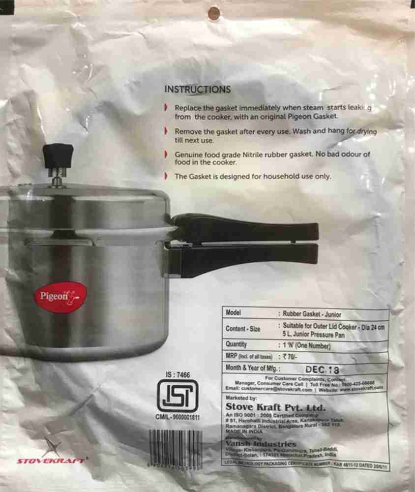 Pigeon Aluminium Pressure Cooker Rubber Gasket Outer Lid Junior