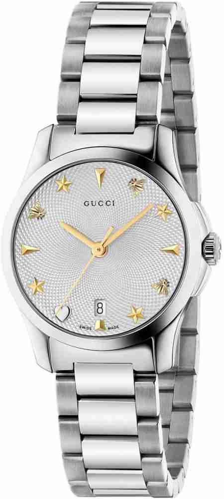 GUCCI G Timeless G Timeless Silver Dial Analog Watch For