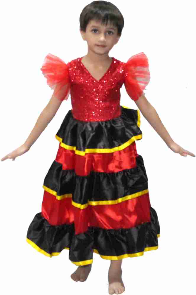 KAKU FANCY DRESSES Spanish Gown Senorita Gown Flamingo Gown Spanish Flamenco Dance Skirts for Girl Spanish Dancer Fancy Dress Multicolor 14 18 Years for Girls Kids Costume Wear Price in India Buy KAK...
